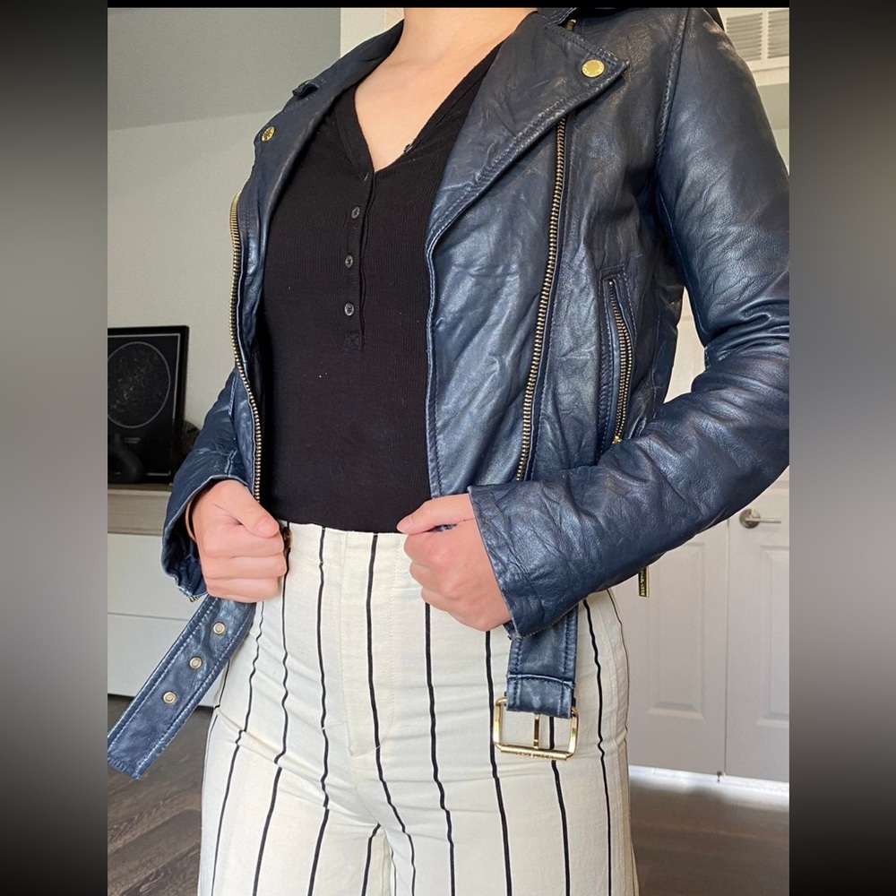 Michael Kors Leather Moro Jacket
